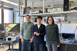 FIGURE 1. Co first-authors Anthony White (left) and Geun Ho Ahn (center) joined their graduate advisor, Jelena Vučković, professor of electrical engineering at Stanford's Ginzton Laboratory, in developing an integrated passive nonlinear optical isolator based on ring resonators. FIGURE 1. Co first-authors Anthony White (left) and Geun Ho Ahn (center) joined their graduate advisor, Jelena Vučković, professor of electrical engineering at Stanford's Ginzton Laboratory, in developing an integrated passive nonlinear optical isolator based on ring resonators.
