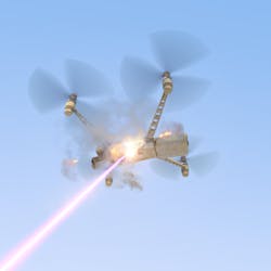 FIGURE 2. Artist rendering of a high-energy laser defeating a drone.