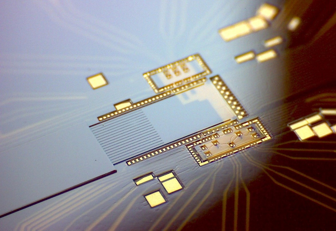 A photonic integrated circuit.