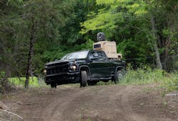 Raytheon developed the H4, a palletized 10 kW high-energy laser weapon system that fits in the back of a pickup, for the U.S. Air Force. Raytheon developed the H4, a palletized 10 kW high-energy laser weapon system that fits in the back of a pickup, for the U.S. Air Force.