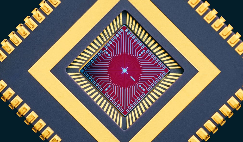 FIGURE 2. A 64-pixel superconducting nanowire single-photon detector can count more than 1 billion photons per second with a time resolution below 100 picoseconds. The array is mounted in a chip carrier and can be efficiently coupled to a 5-meter telescope.