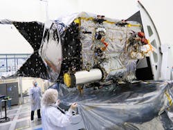 FIGURE 4. The DSOC flight laser transceiver integrated with NASA’s Psyche spacecraft. FIGURE 4. The DSOC flight laser transceiver integrated with NASA’s Psyche spacecraft.