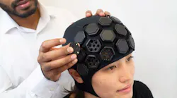 FIGURE 1. The researchers use LUMO, a wearable, portable, high-density functional NIR imaging device equipped with modular tiles with built-in NIR light sources and detectors.