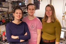 FIGURE 1. Birgit Stiller in the lab with Andreas Geilen and Alexandra Popp. FIGURE 1. Birgit Stiller in the lab with Andreas Geilen and Alexandra Popp.