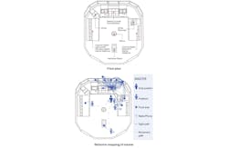 FIGURE 1. The floor plan (top) and behavioral mapping of a shipmaster (bottom). FIGURE 1. The floor plan (top) and behavioral mapping of a shipmaster (bottom).
