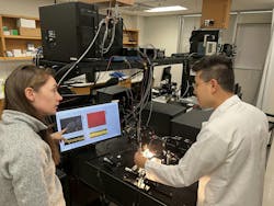 FIGURE 1. Deirdre Scully (left), a postdoctoral fellow at Baylor College of Medicine, and Baylor graduate student Tian Xia (right) helped develop the OCT-based approach that can directly image the coordination of motile cilia in their natural environment. FIGURE 1. Deirdre Scully (left), a postdoctoral fellow at Baylor College of Medicine, and Baylor graduate student Tian Xia (right) helped develop the OCT-based approach that can directly image the coordination of motile cilia in their natural environment.