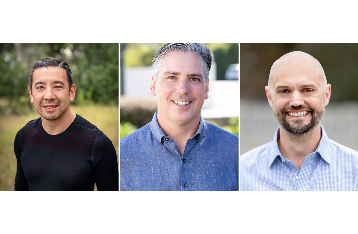 (L-R) Entrada Ventures' Alex Fang, co-founder and managing partner; Greg Fish, operating partner; and Eric Hall, managing partner.