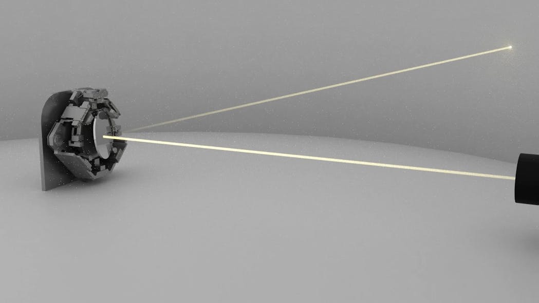 FIGURE 1. Beam steering example using a micro gimbal with piezoelectric ultrasonic motors.