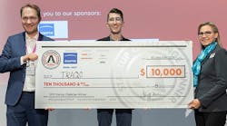 (L-R) Jenoptik’s Ralf Kuschnereit, TRAQC's Benjamin Dringoli, and 2024 SPIE President Jennifer Barton. (L-R) Jenoptik’s Ralf Kuschnereit, TRAQC's Benjamin Dringoli, and 2024 SPIE President Jennifer Barton.