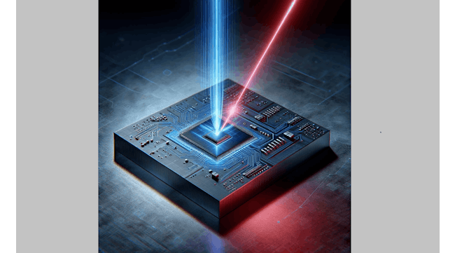 FIGURE 1. Artistic image of the team’s inspection tool for ultrafast electronics with femtosecond electron beams.