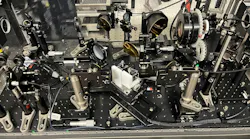 Close-up of part of the experimental setup, where strong terahertz radiation is generated and steered.