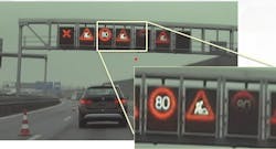 FIGURE 1. LED image flicker can create a problem in HDR camera systems for traffic lights, as shown in the close-up.