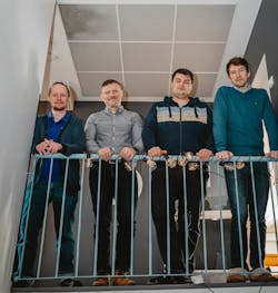 (L-R) Quanscient co-founders Valtteri Lahtinen, chief scientist; Juha Riippi, CEO; Asser Lähdemäki, lead software architect; and Alexandre Halbach, CTO. (L-R) Quanscient co-founders Valtteri Lahtinen, chief scientist; Juha Riippi, CEO; Asser Lähdemäki, lead software architect; and Alexandre Halbach, CTO.
