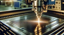 FIGURE 1. Laser equipment being used on metal. FIGURE 1. Laser equipment being used on metal.