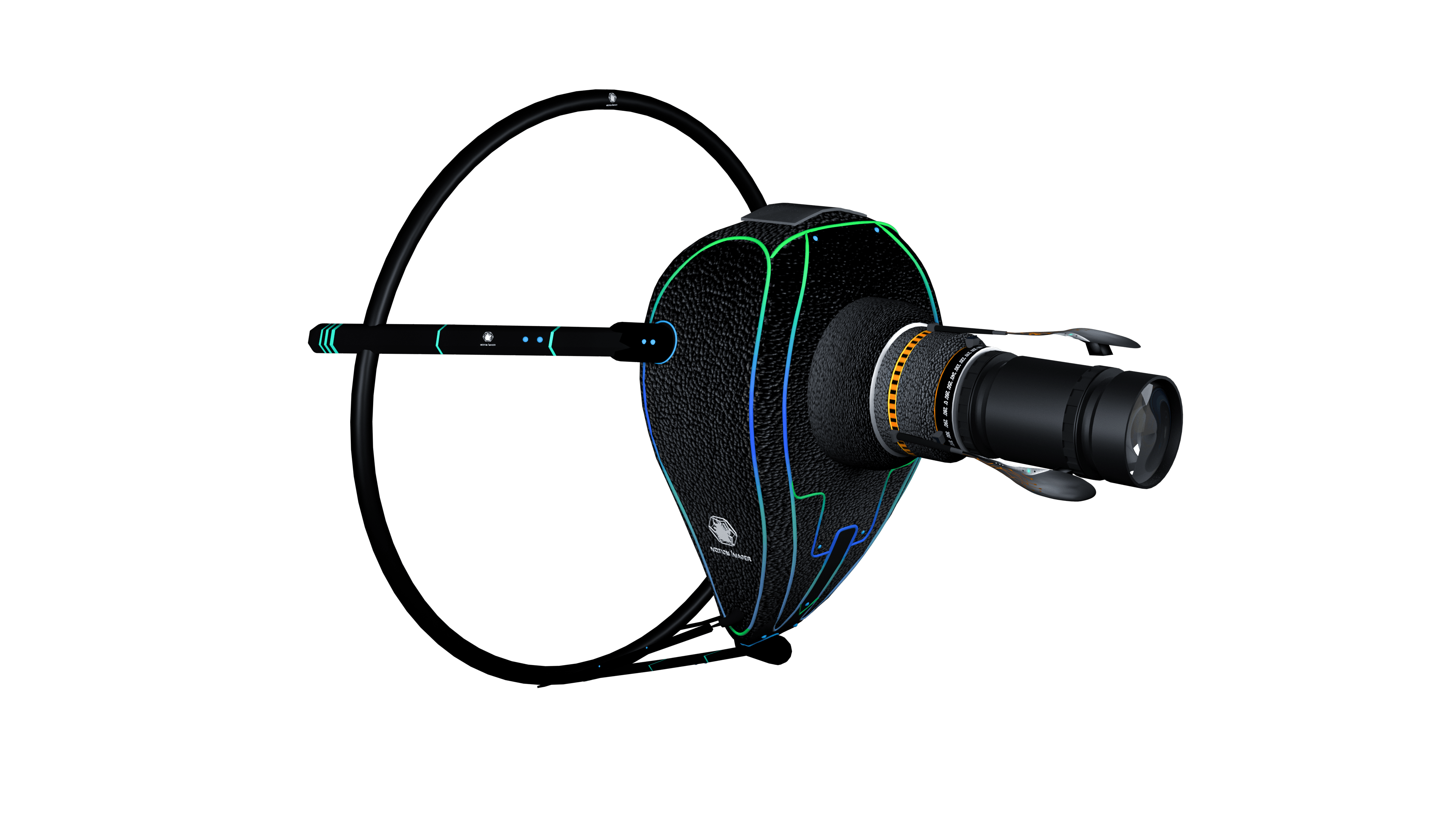 The FEATUTER computational camera attached with a mobility gimbal enables autonomous focus adjustment.