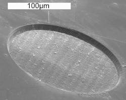 FIGURE 5. Lumera ps-laser blind feature in Kapton. FIGURE 5. Lumera ps-laser blind feature in Kapton.