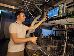 Ahmed Jaber, a Ph.D. student in Ménard’s group, at work in the lab. Ahmed Jaber, a Ph.D. student in Ménard’s group, at work in the lab.