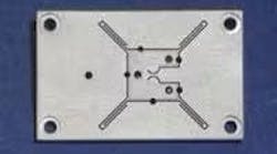 FIGURE 1. A high-speed, high-precision rotational stage is formed from a single piece of aluminum. The rotational platform (center) is attached to the outer frame by flexure hinges that are formed by electric-discharge machining. FIGURE 1. A high-speed, high-precision rotational stage is formed from a single piece of aluminum. The rotational platform (center) is attached to the outer frame by flexure hinges that are formed by electric-discharge machining.