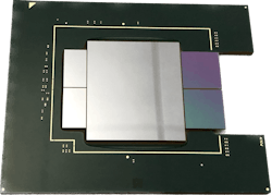 Two Ayar Labs optical I/O chiplets packaged with an Intel field-programmable gate array (FPGA). Two Ayar Labs optical I/O chiplets packaged with an Intel field-programmable gate array (FPGA).