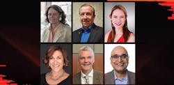 Top row, from left to right: Cather Simpson, Jim McNally, Alexis Vogt. Bottom row, from left to right: Debbie Gustafson, Brian Pogue, Kishan Dholakia. Top row, from left to right: Cather Simpson, Jim McNally, Alexis Vogt. Bottom row, from left to right: Debbie Gustafson, Brian Pogue, Kishan Dholakia.