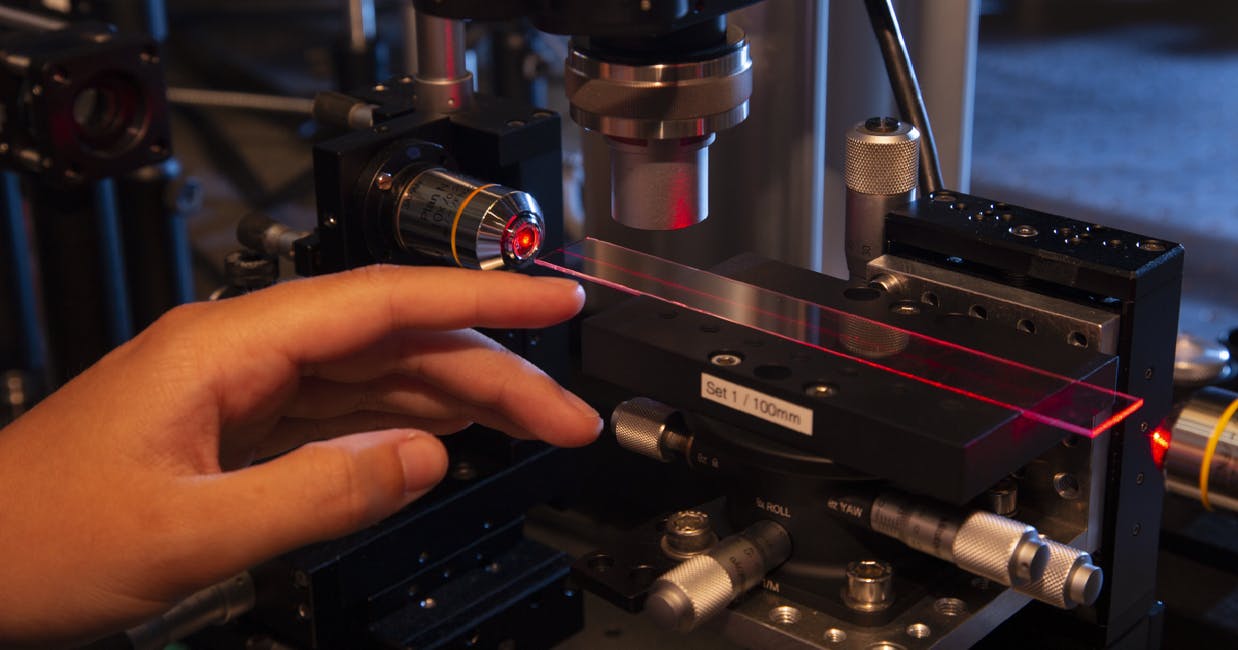 A shot of the team&rsquo;s photonic chip.