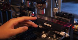 A shot of the team’s photonic chip. A shot of the team’s photonic chip.