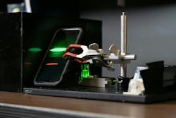 The portable smartphone-based Raman spectrometer system is capable of detecting and analyzing chemicals and other materials in the field. The portable smartphone-based Raman spectrometer system is capable of detecting and analyzing chemicals and other materials in the field.