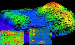 The system captured high-resolution 3D images during daytime over large areas. The system captured high-resolution 3D images during daytime over large areas.