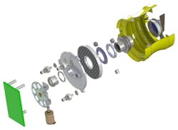 An exploded view shows a CubeSat-class 50 mm imaging instrument that technologist Jason Budinoff is manufacturing with 3D-printed parts. An exploded view shows a CubeSat-class 50 mm imaging instrument that technologist Jason Budinoff is manufacturing with 3D-printed parts.