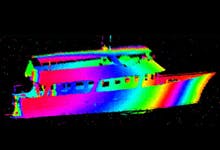 IMAGE: A screen shot of imagery obtained by the Multi-Mode Sensor Seeker (MMSS), which uses automatic target recognition software to help robotic aircraft identify target boats in congested coastal waters. Sailors operating the robotic aircraft receive the image on their control station displays. Funded by the Office of Naval Research, the MMSS is a suite of high-definition mid-wave infrared and visible sensors and laser-radar (LADAR) technology under development for naval unmanned aircraft.