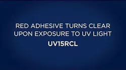 Red Adhesive Turns Clear Upon Exposure to UV Light