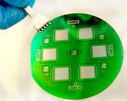 Shown is a close-up view of NASA's next-generation microshutter arrays during fabrication. Shown is a close-up view of NASA's next-generation microshutter arrays during fabrication.