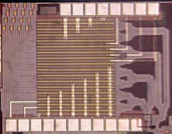 A chip bends and projects light without moving parts. A chip bends and projects light without moving parts.