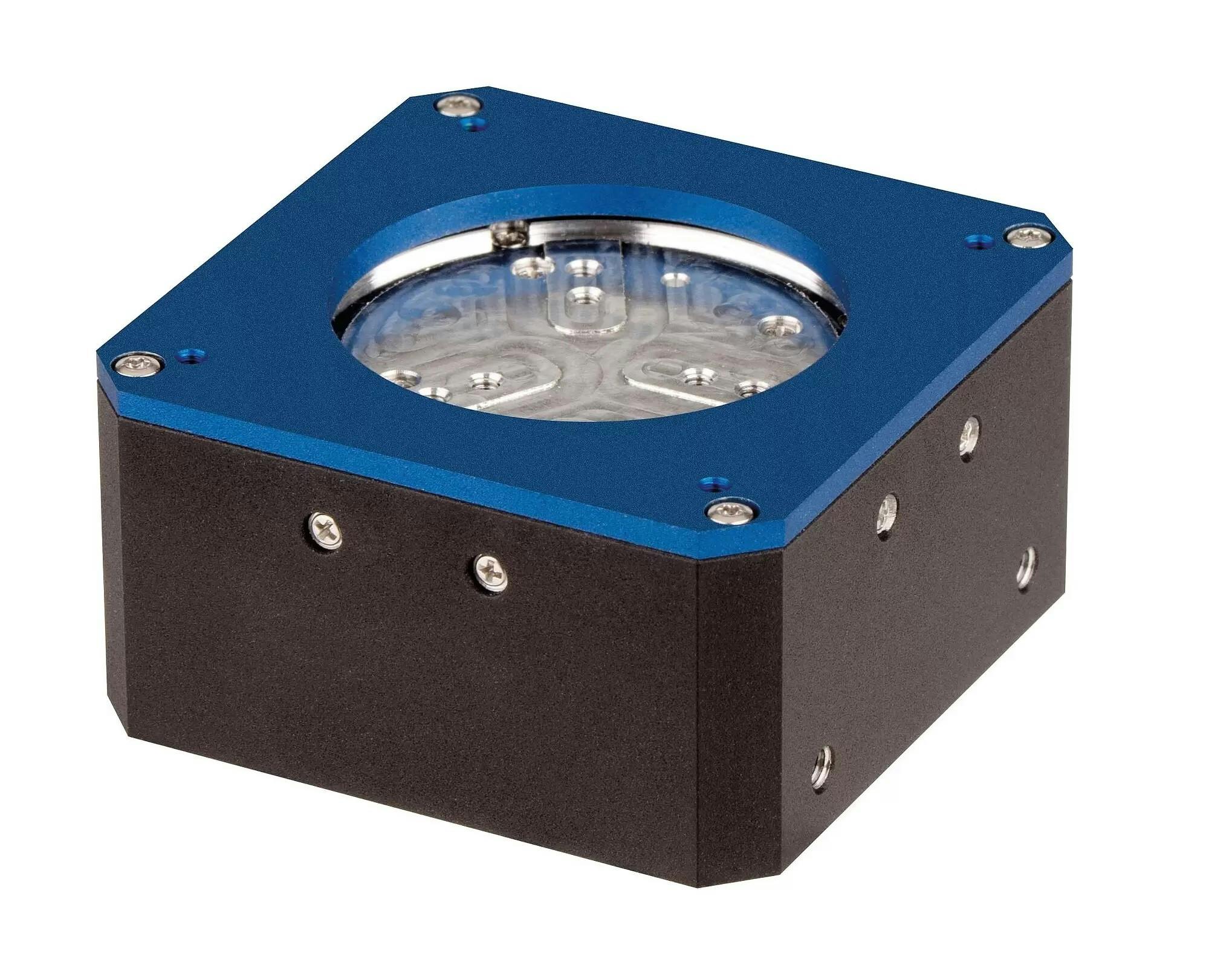 FIGURE 3. A voice coil-driven, dual-axis FSM based on a differential, parallel-kinematic design. Voice coil-driven FSMs can provide larger tilt angles than piezo-driven devices.