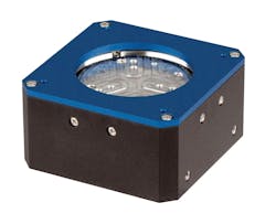 FIGURE 3. A voice coil-driven, dual-axis FSM based on a differential, parallel-kinematic design. Voice coil-driven FSMs can provide larger tilt angles than piezo-driven devices. FIGURE 3. A voice coil-driven, dual-axis FSM based on a differential, parallel-kinematic design. Voice coil-driven FSMs can provide larger tilt angles than piezo-driven devices.