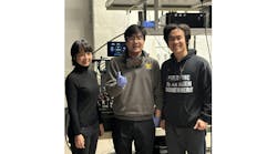 Professor Hui Deng (left), Lingxiao Zhou, and Chenxi Liu in the lab. Professor Hui Deng (left), Lingxiao Zhou, and Chenxi Liu in the lab.