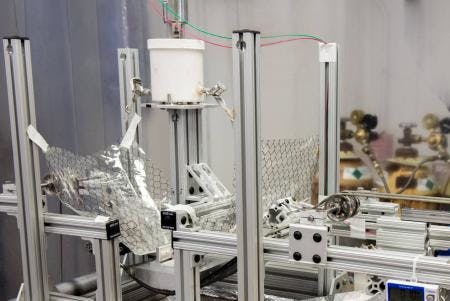 Scientist Will Zhang has created a manufacturing facility to create x-ray optics made of silicon. This image shows a polishing setup.