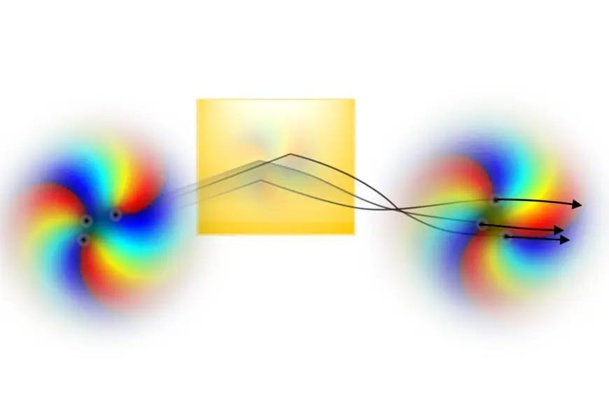 The reflection of a twisted light field from an object reveals the topological aberration effect.