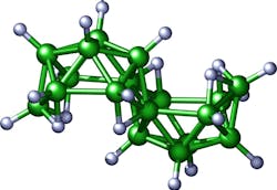 FIGURE 1. Anti-Octadecaborane isomer: blue = hydrogen, green = boron. FIGURE 1. Anti-Octadecaborane isomer: blue = hydrogen, green = boron.
