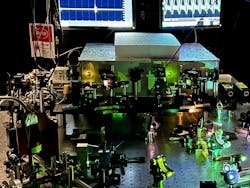 The team’s dual-comb spectroscopy system produces precise and stable frequencies. The team’s dual-comb spectroscopy system produces precise and stable frequencies.