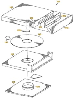 Iomega Jaz Cartridge with Patented Media Type from U.S. Patent No. 7,123,446, issued to Fred C. Thomas, III and David W. Griffith on October 17, 2006. Iomega Jaz Cartridge with Patented Media Type from U.S. Patent No. 7,123,446, issued to Fred C. Thomas, III and David W. Griffith on October 17, 2006.