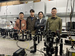 The team—left to right: Qinmiao Chen, Randy Stefan Tanuwijaya, Jensen Li, and Tailin An—with their optical setup. The team—left to right: Qinmiao Chen, Randy Stefan Tanuwijaya, Jensen Li, and Tailin An—with their optical setup.