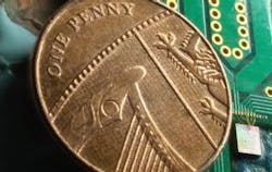 A chip-based device measuring a millimeter square can potentially generate quantum-based random numbers at gigabit-per-second speeds. The small square to the right of the penny contains all the optical components of the random-number generator. A chip-based device measuring a millimeter square can potentially generate quantum-based random numbers at gigabit-per-second speeds. The small square to the right of the penny contains all the optical components of the random-number generator.