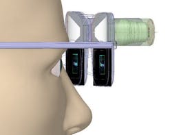 Example of an expanded 3-channel waveguide subsystem featuring an optimized achromatic projection lens and in-coupler waveguide grating. Example of an expanded 3-channel waveguide subsystem featuring an optimized achromatic projection lens and in-coupler waveguide grating.