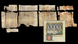 A team from Cambridge University is uncovering the mysteries of medieval manuscript fragments found hidden in the binding of a 16th century archival register. A team from Cambridge University is uncovering the mysteries of medieval manuscript fragments found hidden in the binding of a 16th century archival register.