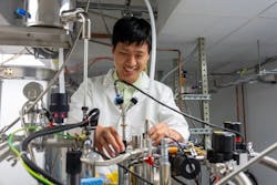 Dasom Kim in the lab with the team’s setup at Rice. Credit: Jorge Vidal/Rice University Dasom Kim in the lab with the team’s setup at Rice. Credit: Jorge Vidal/Rice University