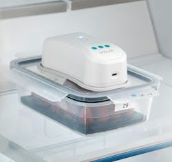 The EcoLoc device and lid fit onto the IKEA series of 365+ food storage containers. Credit: PureFize Technologies The EcoLoc device and lid fit onto the IKEA series of 365+ food storage containers. Credit: PureFize Technologies