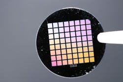 A chip with metasurfaces—each pixel contains meta-atoms in a fixed orientation. Credit: EPFL A chip with metasurfaces—each pixel contains meta-atoms in a fixed orientation. Credit: EPFL