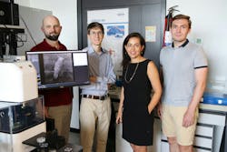 Professor Altug’s group members at EPFL (left to right): Ivan Sinev, Felix Brikh, Hatice Altug, and Nikita Glebov. Credit: EPFL Professor Altug’s group members at EPFL (left to right): Ivan Sinev, Felix Brikh, Hatice Altug, and Nikita Glebov. Credit: EPFL