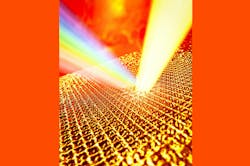 The team used a laser to superheat a sample of gold and send a pulse of ultrabright x-rays from LCLS through the sample to measure the speed—and temperature—of the atoms vibrating within the sample. Credit: Greg Stewart/SLAC National Accelerator Laboratory The team used a laser to superheat a sample of gold and send a pulse of ultrabright x-rays from LCLS through the sample to measure the speed—and temperature—of the atoms vibrating within the sample. Credit: Greg Stewart/SLAC National Accelerator Laboratory